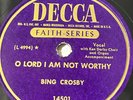 Bing Crosby Lord I Am Not Worthy/Mother Dear Pray For Me DECCA Faith Christian