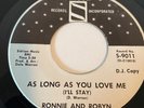 DETROIT NORTHERN SOUL  Ronnie & Robyn  As Long As You Love Me SIDRA LABEL PROMO