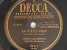 Louis Armstrong La Vie En Rose / C'est Si Bon Decca 27113 VG+ 78 10