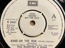 PAUL McCARTNEY & WINGS   - Band on the run  - EMI DEMO 45  R5997  N.MINT 7in