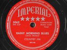 COUNTRY JIM: rainy morning blues / avenue breakdown IMPERIAL Single 78 RPM
