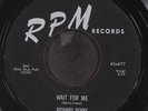 RICHARD BERRY & GROUP: wait for me / good love RPM 7