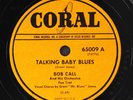 BOB CALL: talking baby blues / call's jump CORAL Single 78 RPM
