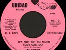 LEE BONDS It's Not But So Much Love Can Do 45 Unidad Rare 1969 SC Sweet Soul M-