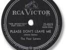 1956 FOUR LOVERS Rock’n Roll 78 RPM Record Please Don’t Leave Me (Frankie Valli)
