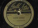 D.C. WASHINGTON: rebob boogie / happy home blues GOLD STAR Single 78 RPM