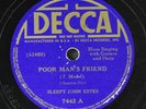 SLEEPY JOHN ESTES: poor man's friend / floating bridge DECCA Single 78 RPM