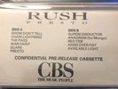 Rush ‎Presto Canada Promo Cassette CBS ‎ANT 1059, Anthem ANT 1059