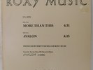 Roxy Music - MORE THAN THIS / AVALON - RARE PROMO - 12