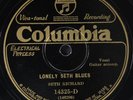 SETH RICHARD: lonely seth blues / skoodeldum doo COLUMBIA Single 78 RPM