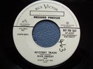 Elvis Presley...Mystery Train...Rockabilly Promo White Label RCA  45 rpm 1955