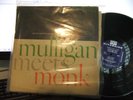 MULLIGAN MEETS MONK LP ON RIVERSIDE  RECORDS MONO BLUE LBL VG+