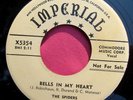 THE SPIDERS - Bells in My Heart / For a Thrill -clean Promo 45 rpm Imperial 5354