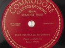 BILLIE HOLIDAY Strange Fruit COMMODORE 78 RPM E- HEAR fine and mellow jazz blues
