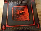 FLAMES OF HELL FIRE & STEEL LP EX VINYL& COVER DEATH METAL