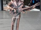 JOHNNY HALLYDAY: Authentic Daviland Gilded Bronze Marble Base Statuette