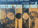 Sonny Rollins Rollins Plays For Bird Prestige LP *2ND PRESSING* VG+