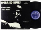 Mississippi John Hurt - Worried Blues LP - Piedmont 180g Reissue VG++
