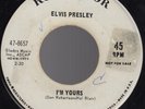 white label promo ELVIS PRESLEY 45:LONG LONELY HIGHWAY/I'M YOURS/excellent cond.