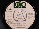 Modern Soul Disco 45 CHINA BURTON You Don't Care LOGO VG+ uk HEAR c