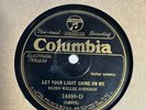78Rpm Blues, Blind Willie Johnson ' Let Your Light Shine On Me' US Columbia
