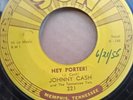 Johnny Cash - Hey Porter /Cry Cry Cry - EX 1955 Rockabilly SUN-221 7' 45 1ST