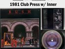 Rush Moving Pictures LP Mercury 1981 EX Vinyl Columba Club Press w/ Inner #85L
