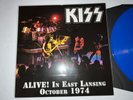 KISS “ALIVE IN EAST LANSING OCTOBER 1974” BLUE LP/VINYL RARE