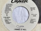 QUEEN -I Want It All- Rare US 7” Promo +Capitol Sleeve (Vinyl Record)