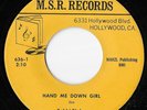 Bobbi Blake Hand Me Down Girl / Rodd Rogers M.S.R. Records R&B Soul Song Poem 45