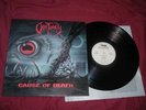 Obituary Cause Of Death Lp Vinyl 1990 1st EU Press W/Insert EX/EX