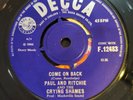 Paul & Ritchie & Crying Shames September In The Rain-Come On Back  Decca F.12483
