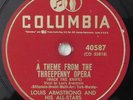 LOUIS ARMSTRONG Threepenny Opera Mack The Knife, Back O Town Blues COLUMBIA 78