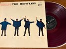 The Beatles HELP  Japanese RED colored vinyl Stereo LP Odeon OP-8151 VG+/Exc.