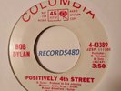 White Label Promo 45 Bob Dylan 