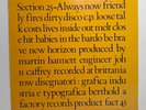 Section 25 — Always Now LP Vinyl — 1981 Factory Records — 1ST EDITION  — G+/VG+