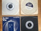 4 X DOCTOR WHO RELATED VINYL  45'S BBC RADIOPHONIC WORLD OF DOCTOR WHO 70'S 80'S