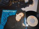 JOHNNY HALLYDAY autographe vinyle BERCY 87 & MICHEL BERGER single signé live