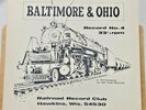 Baltimore & Ohio Railroad Record Club #4  2nd Edition Vinyl