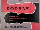 Janos Starker Kodaly Sonata For Unaccompanied Cello Opus 8 Classical Vinyl LP