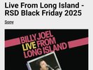 BILLY JOEL LIVE FROM LONG ISLAND RSD BLACK FRIDAY BF 2025 NEW SEALED 3 x LP