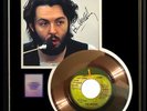 THE BEATLES LONG WINDING ROAD GOLD RECORD W-PRINTED SIGNED AUTOGRAPH RARE