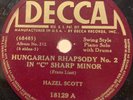 Hazel Scott - Hungarian Rhapsody No 2 / Valse In D Flat Minor - Decca 18129 VG