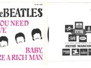 RARE 1967 1er PRESSAGE FRANÇAIS 45 tours THE BEATLES / ALL YOU NEED IS LOVE