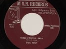 DICK KENT: Think Positive Baby US M.S.R. Song Poem 45 HEAR