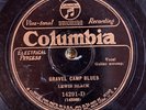 Columbia 14291D Lewis Black  GRAVEL CAMP BLUES  78rpm HEAR Memphis/Delta 1927