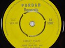 JOHN MAYALL & ERIC CLAPTON Lonely Years  orig UK 45 blues Purdah HEAR