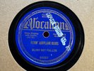 78Rpm, Blues, Blind Boy Fuller 'Flyin' Airplane Blues' US Vocalion Guitar & Harp