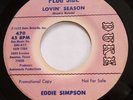 Eddie Simpson Lovin' Season / Big Black Funky Slave Rare Promo Duke Soul Funk 45