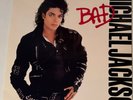 GOLD-STAMPED PROMO COPY BAD MICHAEL JACKSON Vinyl LP & 12x12 Promo Flat Poster
